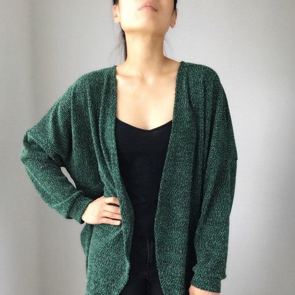 NEW Dark HUNTER GREEN open front Cardigan - Picture 3 of 7